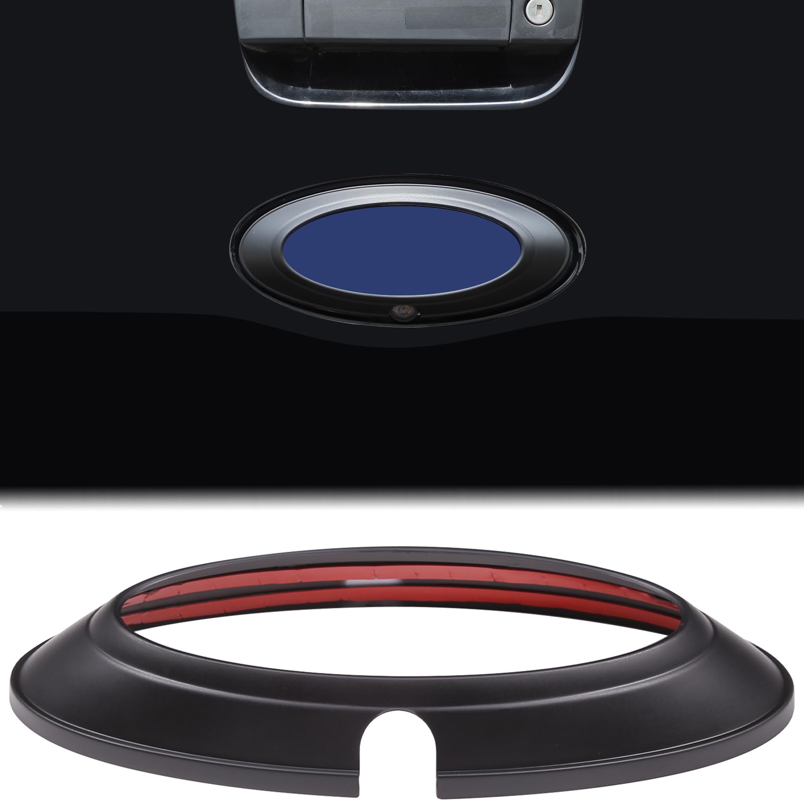 Aunginsy Tailgate Emblem Ring Trim Cover Compatible with Ford Ranger 2015-2022, ABS Car Rear Trunk Emblem Center Badge Logo Decorative Cover Circle Ring Protection Overlay Exterior Accessories