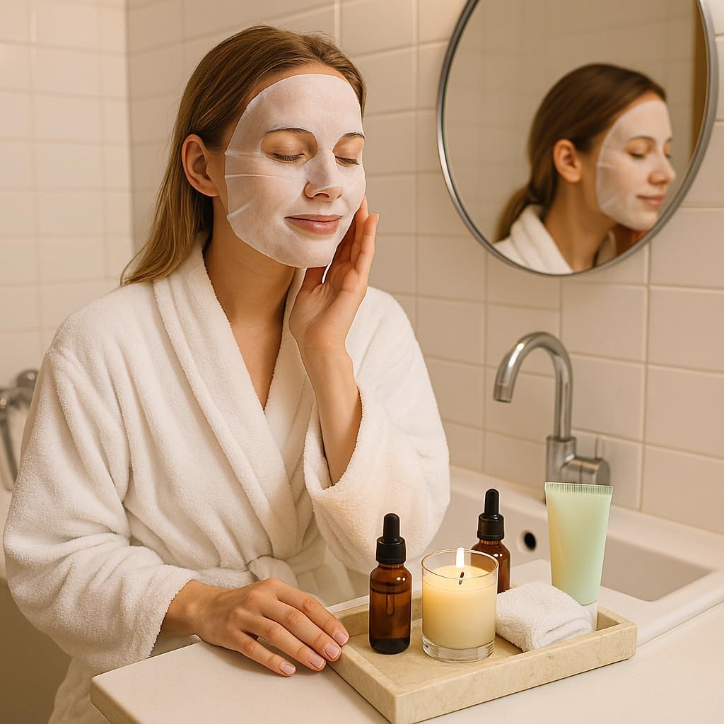 Luxury Hand-Carved Natural Marble Vanity Tray – Elegant & Heavy-Duty Organizer for Bathroom, Bedroom, Makeup, Countertops, Champagne Beige, Rectangular