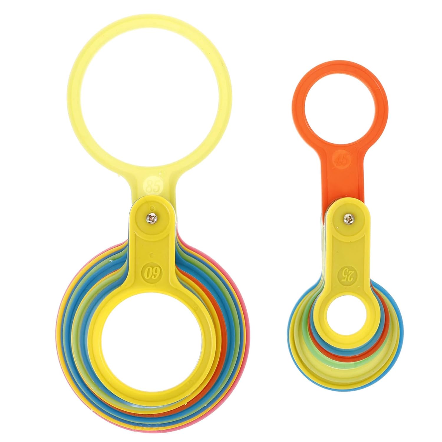 Ipetboom 2 Sets Fruit Measuring Tool Plastic Fruit Gauge Circles Pear Sizer Accurate Grading Rings and Packaging