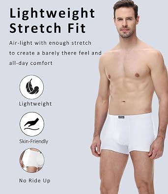 wirarpa Boxer Shorts Men's Cotton Underwear Men's Trunks Boxer Stretch Underwear for Men Pack of 4