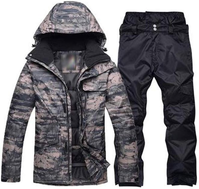 Ski Suit, Men's Wear, Outdoor Windbreak, Waterproof Ski Suit Ski Jacket and Pants Winter Warm Ski (B S Code)