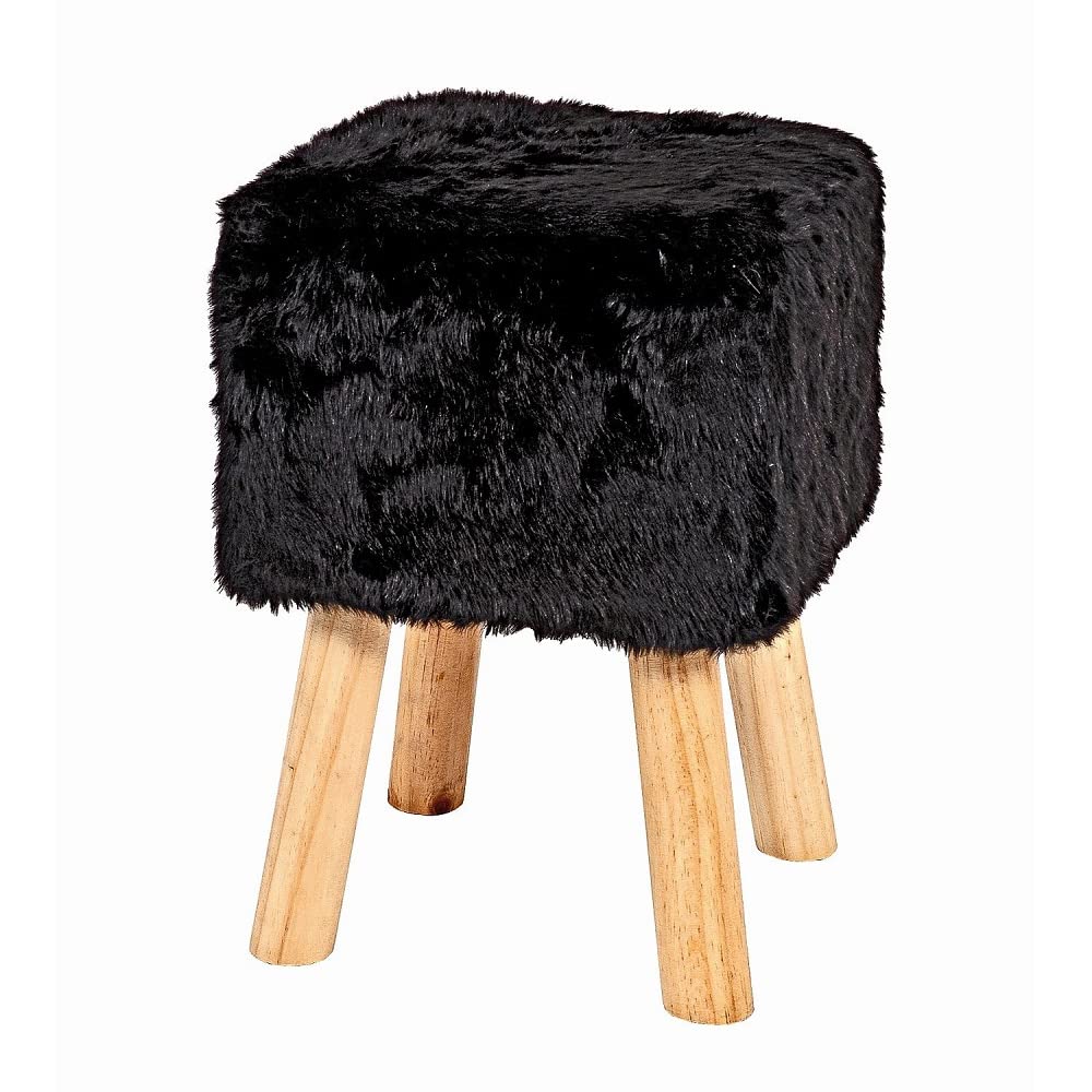 Tabouret bois massif noir HAKU parfait pour sublimer votre salon
