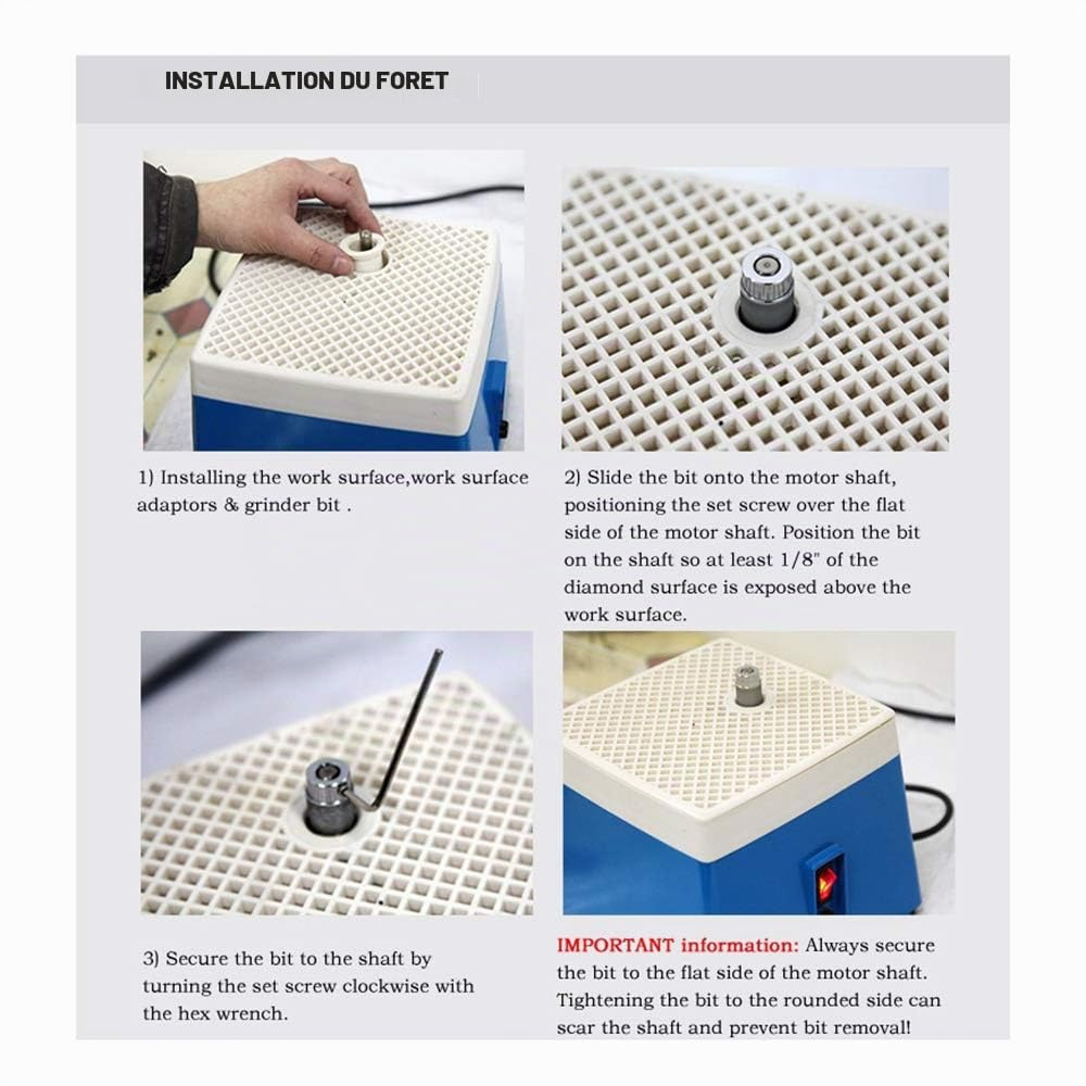 Moulin à Vitrail Portable, 65 W, Petite Machine à Meuler en Verre, 4200 Tr/Min, Outils de Meulage Avec Foret Diamant, Protection Anti-Éclaboussures, Bol de Masque