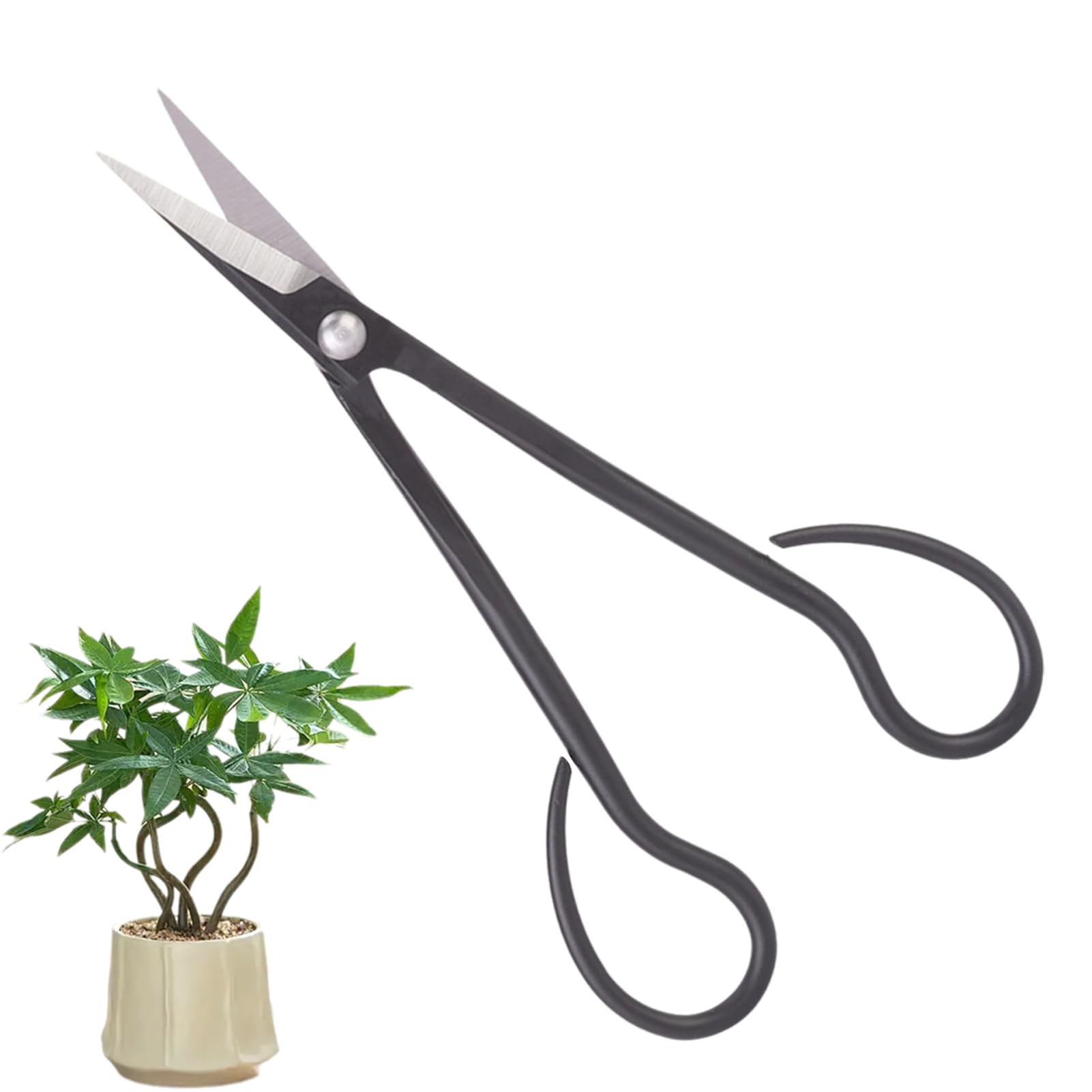 Herchr Light Clad Steel Garden Scissors, Pruning Shears With Long Handle Bonsai Shear Household Garden Tools