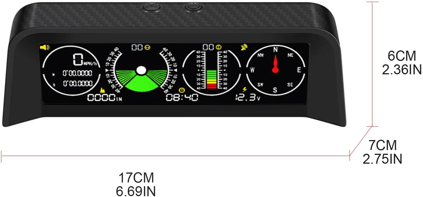 スピードメーター傾斜角分度器 LCD ディスプレイゲージツール付き自動運転オフロードアクティビティ傾斜計車コンパス