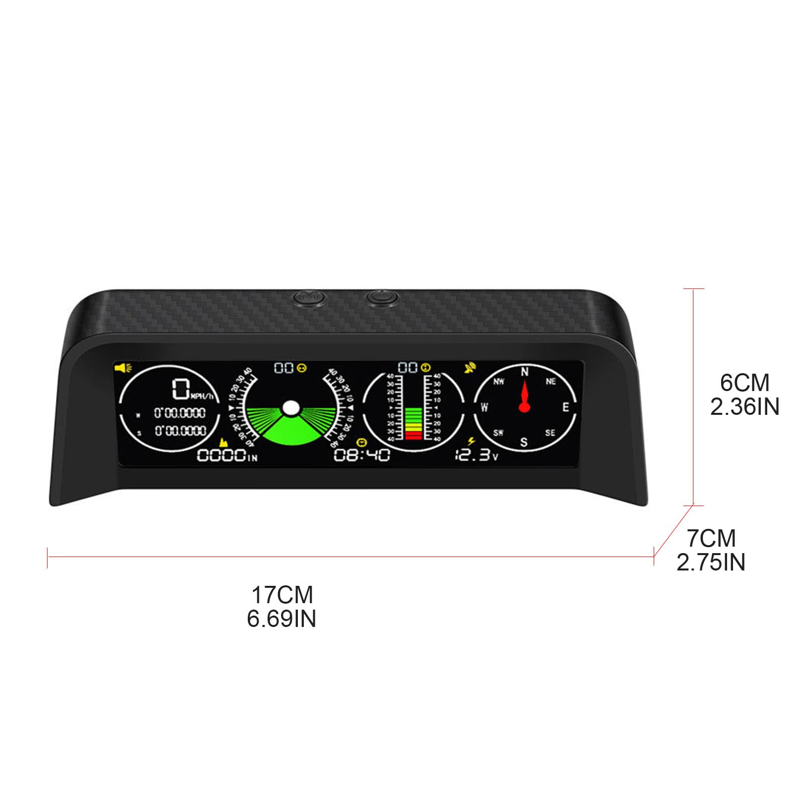 mikidoo Speed Slope Meter Tilt Protractor with LCD Display Gauge Tool for Self-driving Off-road Activities