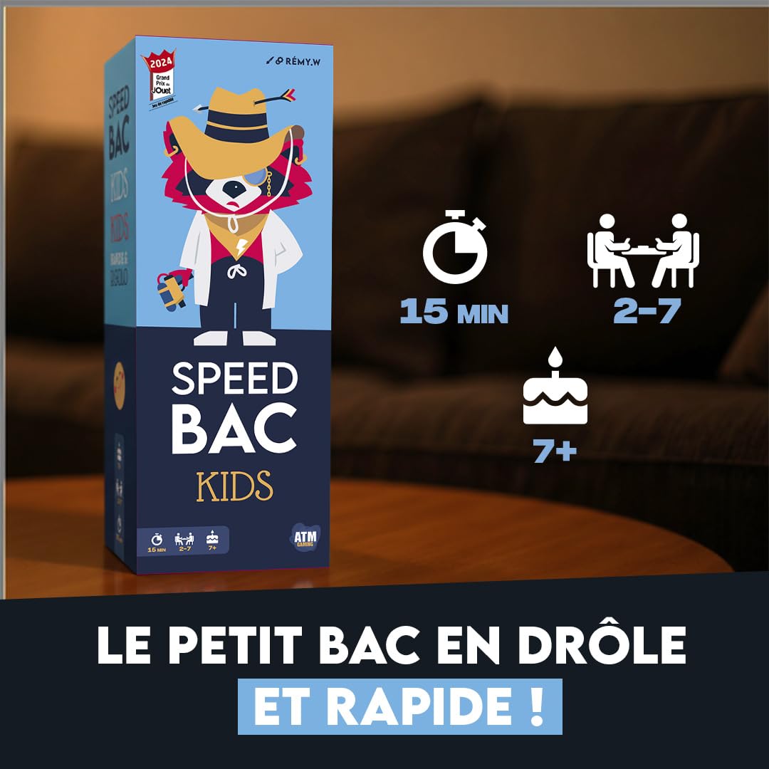 ATM Gaming Lot de 3 Jeux familles : Speedbac Kids + Judukids + Family Challenge - Parfait pour Mettre l'ambiance en Famille - Dès 7 Ans - Amusant pour Les Enfants et Les Adultes