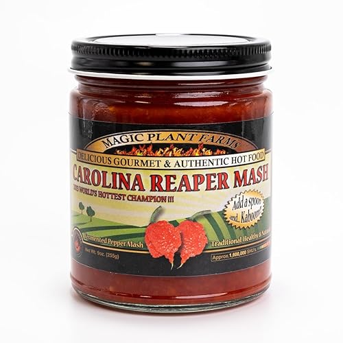 Miniatura 5 de Magic Plant - Paquete de 2 puré de chile ahumado Carolina Reaper y Red Carolina Reaper - Gran regalo de Superhot Combo - Reemplazo de pimienta