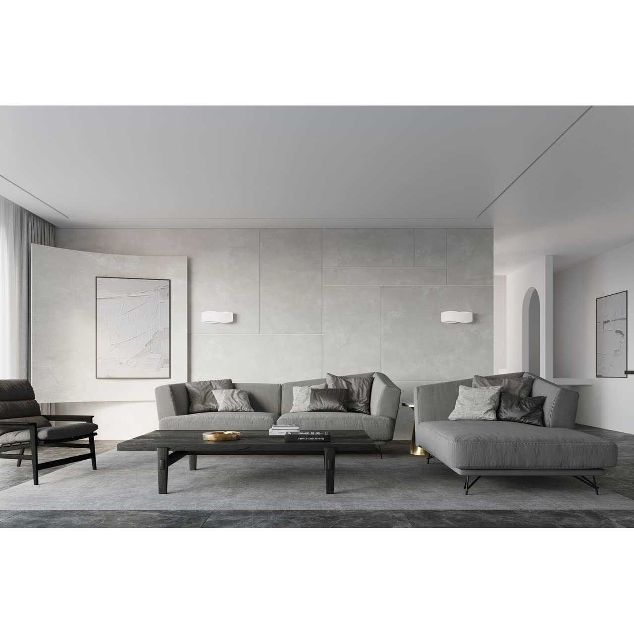 SOLLUX lighting Tila Applique murale haut et bas, blanc, 30 cm