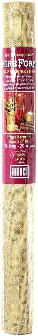 Amaco WireForm Metal Mesh Brass Expandable Designer's mesh - 18 mesh 5 ft. roll