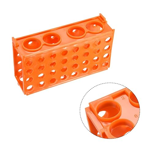 Miniatura 4 de uxcell Estante de tubo de 4 vías de polipropileno de 80 pocillos naranja para 0.0 fl oz, 0.1 fl oz, 0.1 fl oz, 0.3 fl oz, 0.5 fl oz, 1.7 fl oz