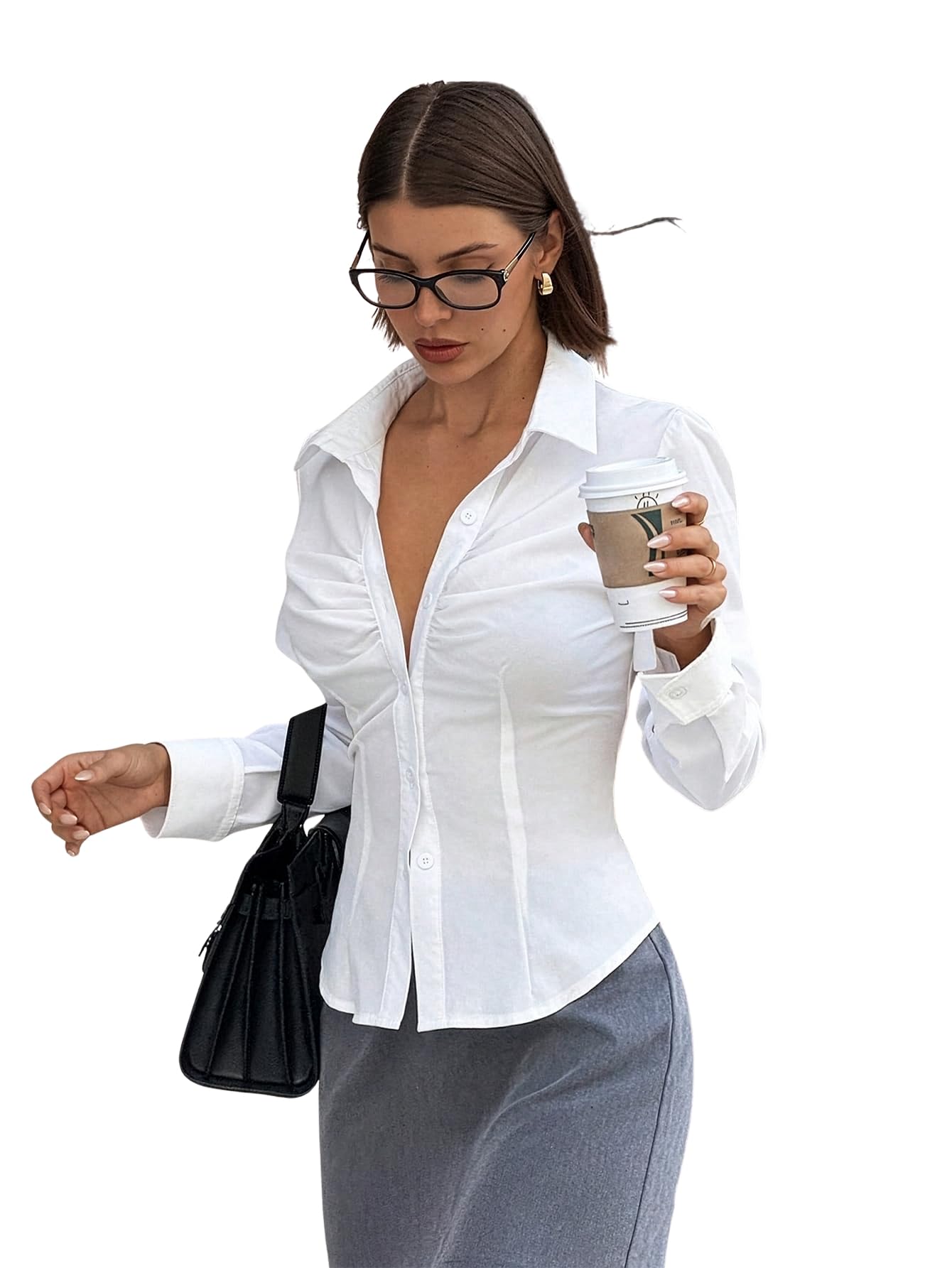 aahwan Solid Front Stylish Gathered Detail Full Sleeves Casual Shirt for Women' & Girl's-picture-32