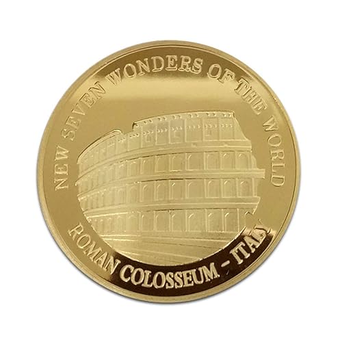 Kocreat Siete Maravillas del Mundo Moneda de Oro Conmemorativa Colección de Turismo Moneda Lucky…