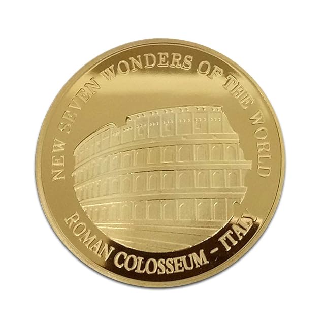 Kocreat Siete Maravillas del Mundo Moneda de Oro Conmemorativa Colección de Turismo Moneda Lucky…