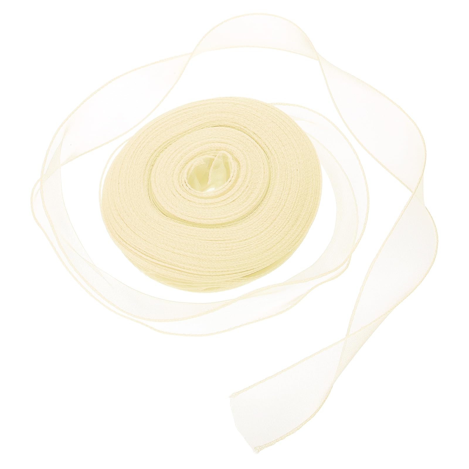 sourcing map Iridescent Organza Ribbon (4cm x 49 Yards/45m, Dark White) Shimmer Fishtail Fabric Ribbons - Sparkly Practical, for Wedding Party Cake Flower DIY Decorations