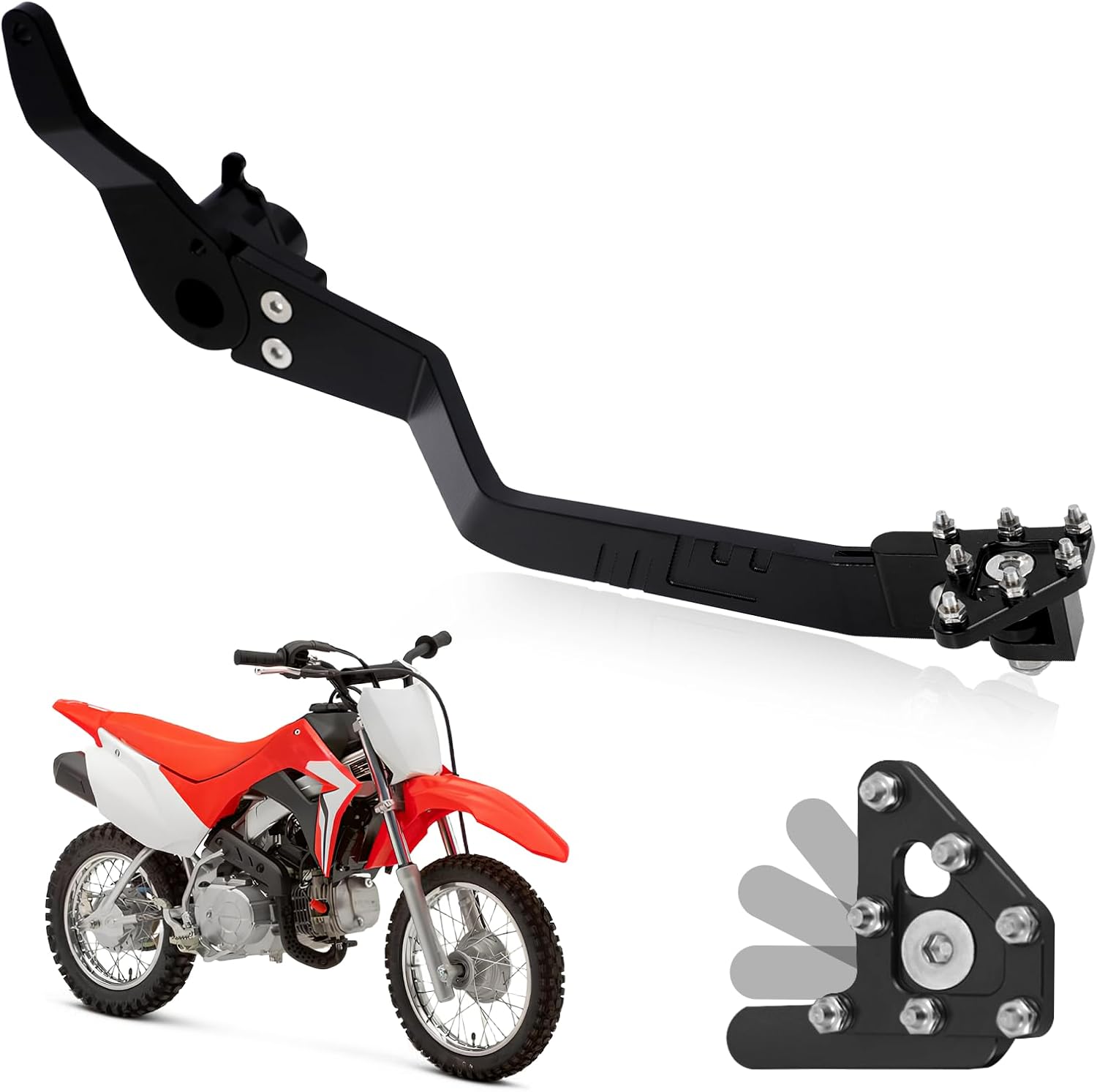 Motorcycle Rear Brake Pedal Foot Lever Extened Foldable CNC for CRF 110 CRF 110F CRF110 CRF110F 2013-2025 Dirt Pit Bike Black