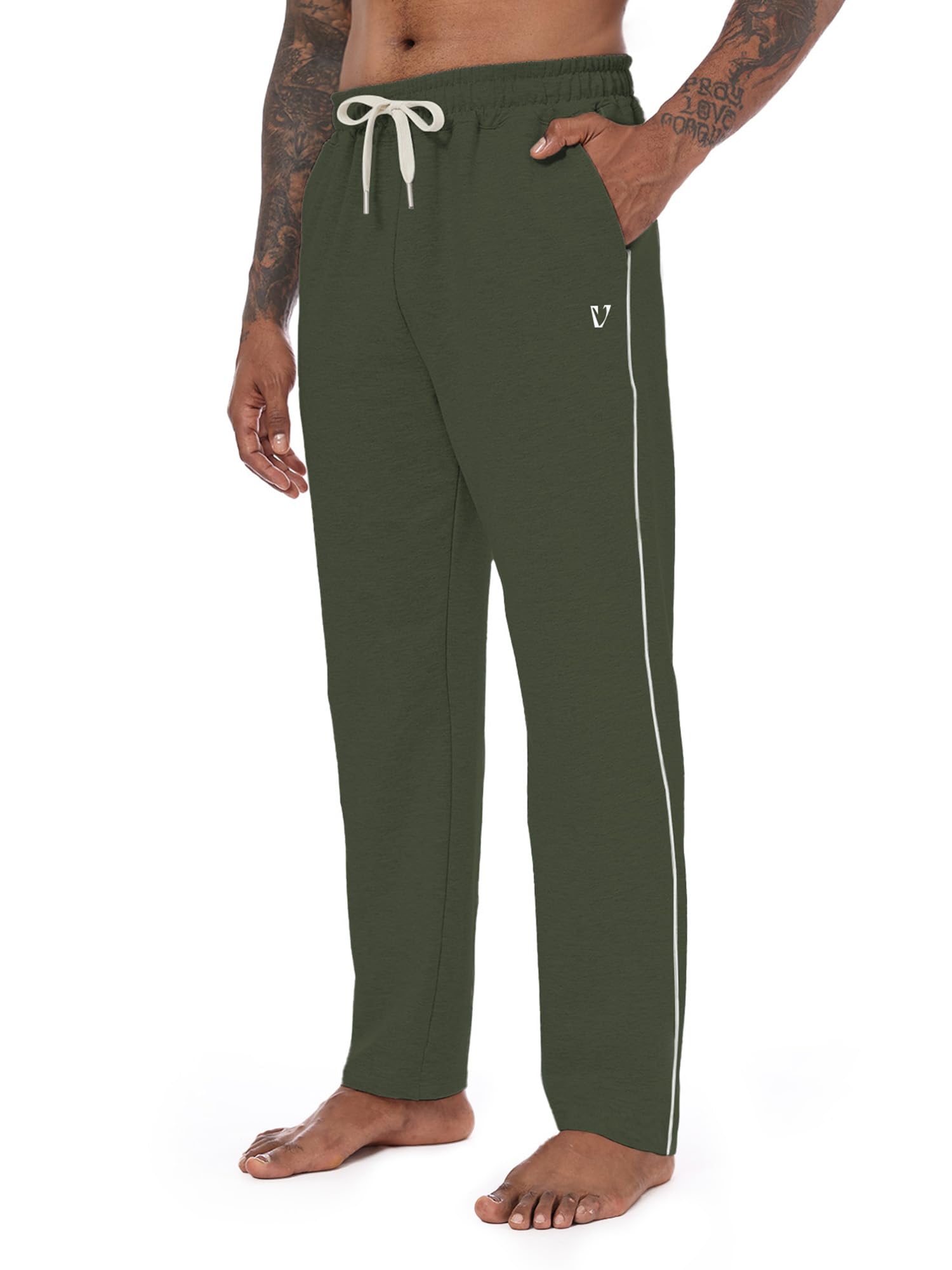 Vortewind Jogginghose Herren Baumwolle Trainingshose Herren Lang Atmungsaktiv ，Sporthose mit 3 Taschen & elastischem Bund für Freizeit