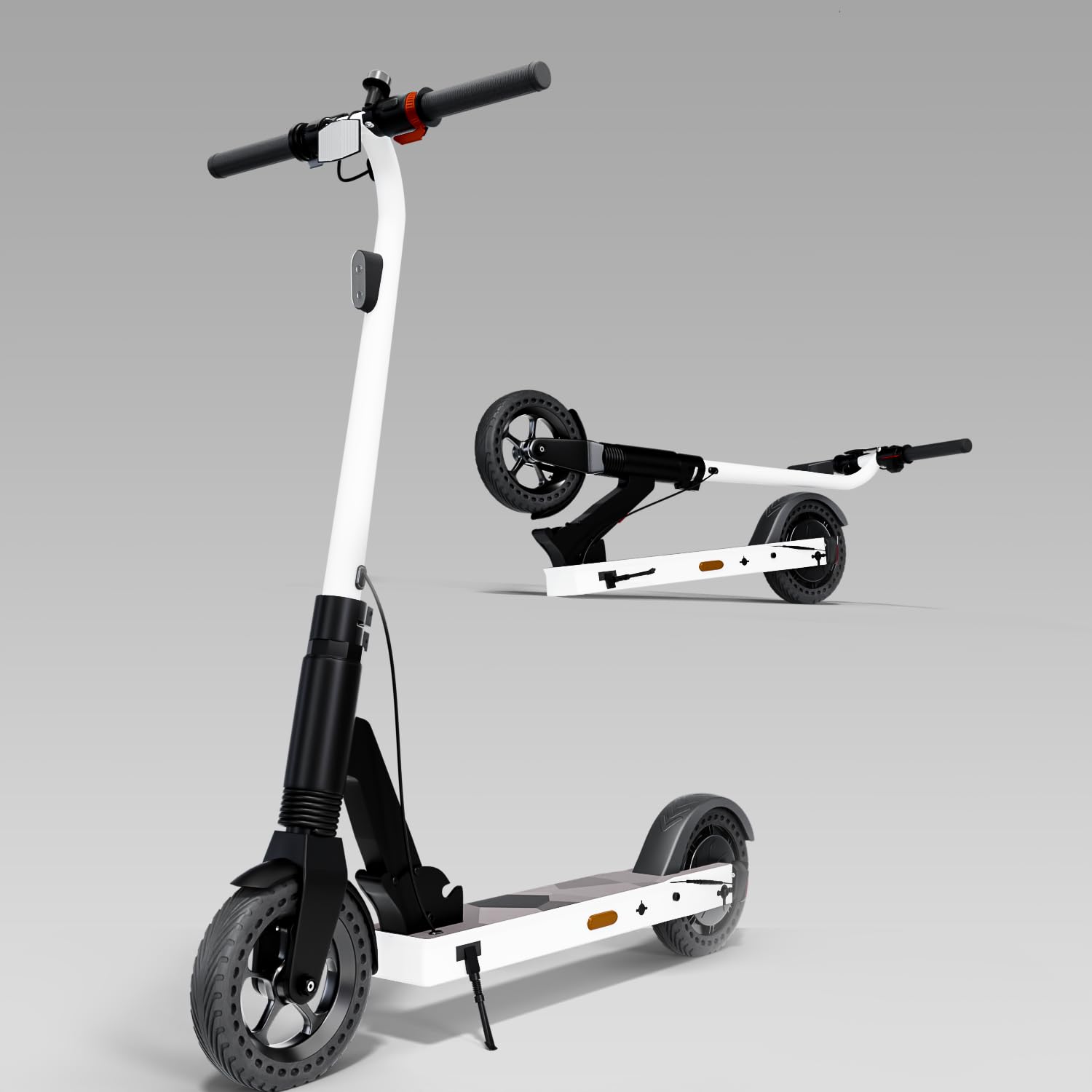 Electric Scooter 8 Inch Solid Wheels Up to 15 5MPH 12Miles 500W Motor Drive Disc Brake Physical Brake