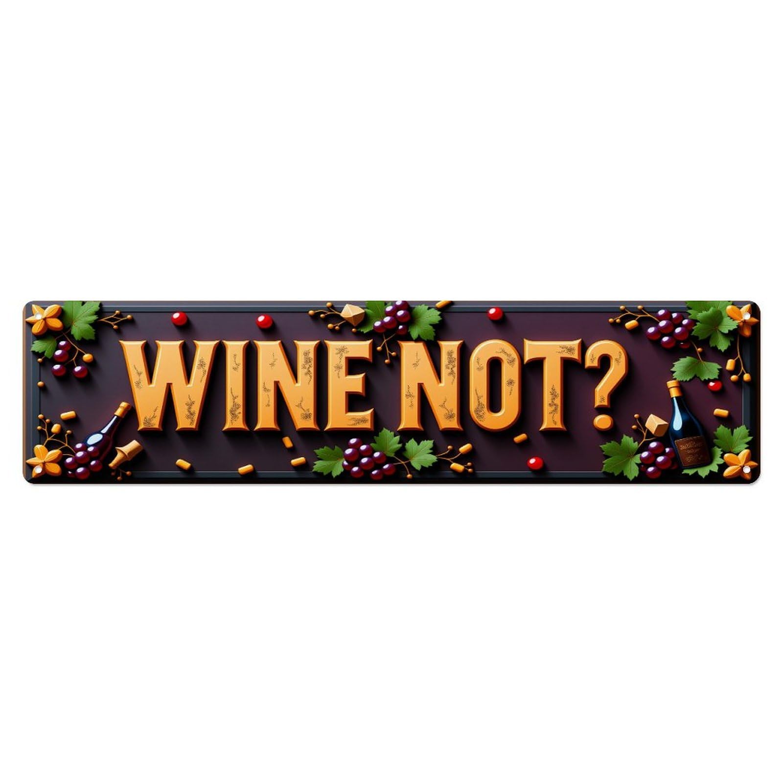 Jdyaojiesheng Vintage Wine Not Grape Vine Bottle Tin Sign Retro Metal Wall Decor Metal Poster, Home Bar Garage Farmhouse Cafe Wall Art Decoration 4X16inches