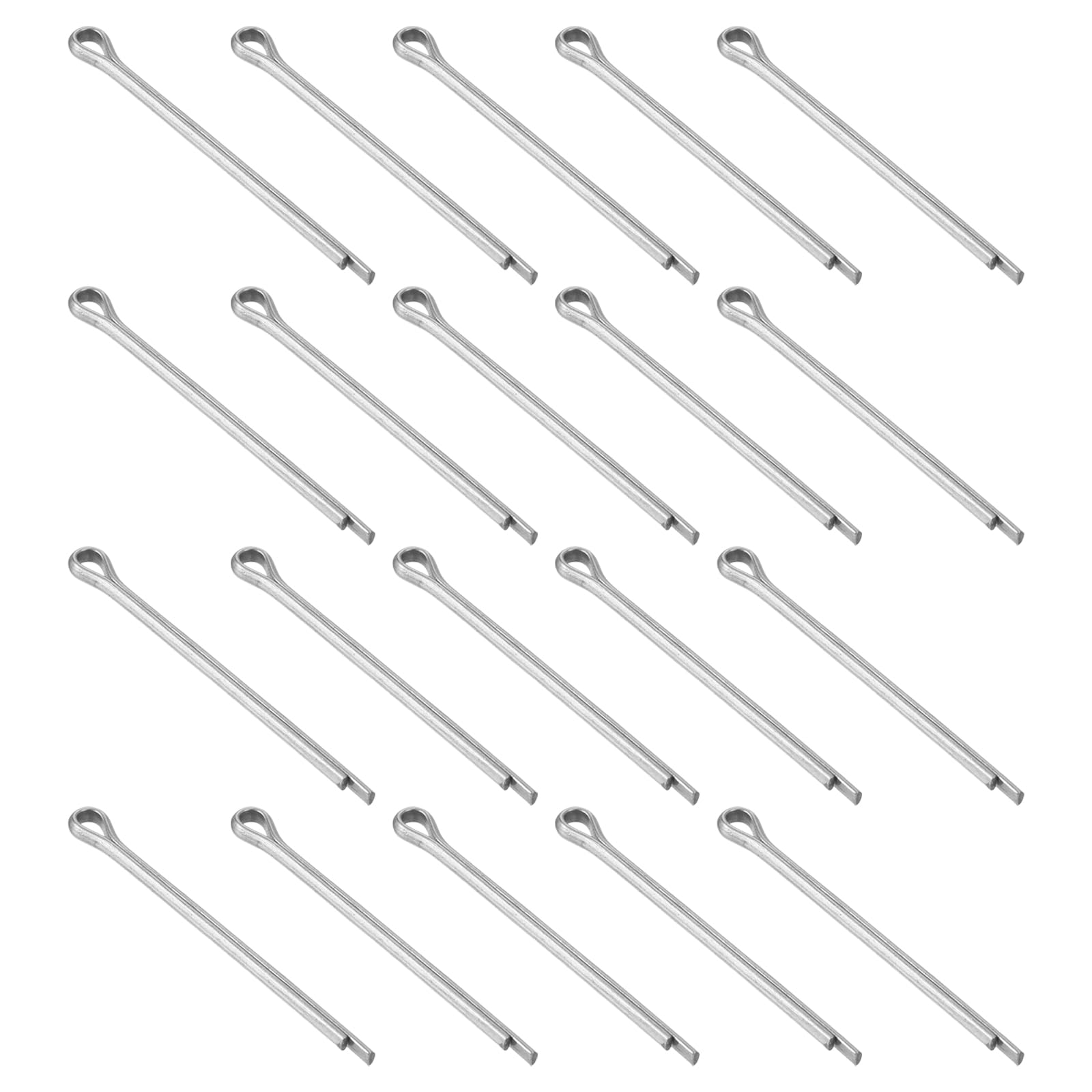 sourcing map 25Pcs 3.2mmx45mm 304 Stainless Steel Cotter Pin, Split Pin Fastener Clips Split Cotter for Household Appliances, Sports Equipment, Car Mechanics Repair (Silver)
