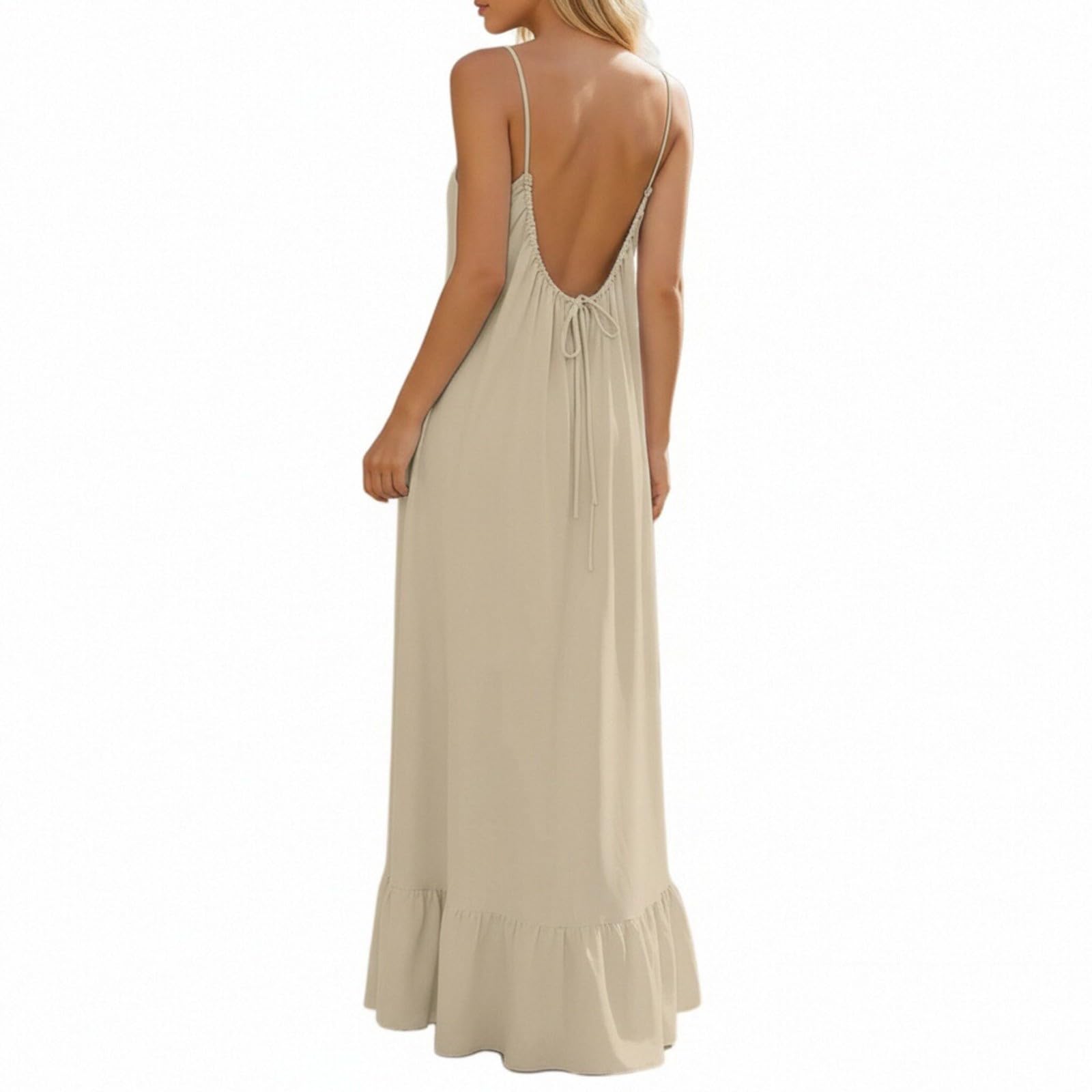 Camisola de verano de moda para mujer, sin espalda, para playa, suelta, verano, verano, verano, verano, verano, cita, noche, casual, salir, regreso a casa, trabajo, fluido, modesto, para mujer