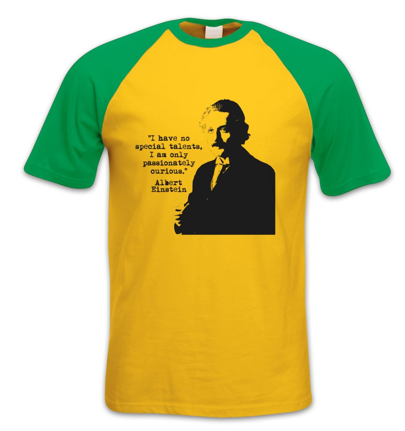 Science Tshirts By Big Mouth Unisex Sunflower-Kelly Talents Quote Einstein Short-Sleeved Baseball T-Shirt - Chest)