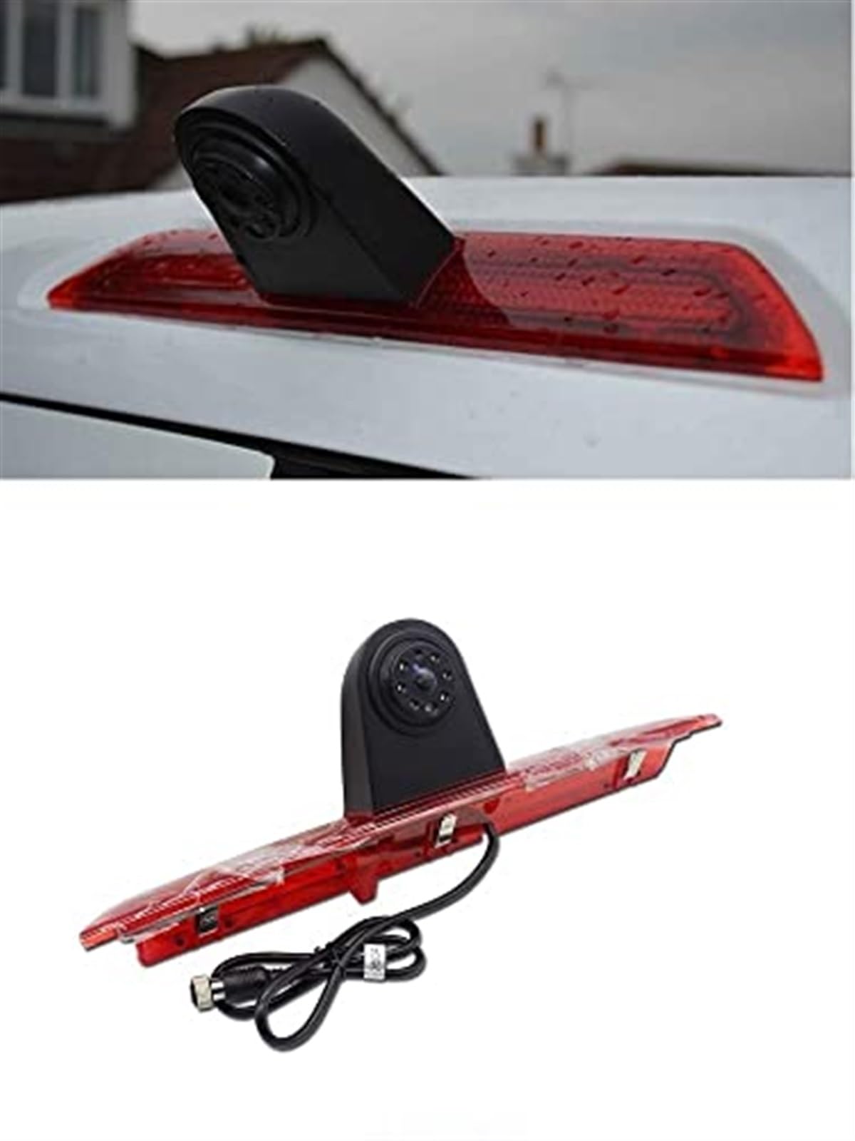 Cámara de visión Trasera con luz de Freno HD 720P y Monitor for Ford, Transit Jumbo, F-150, F250 F350 Transit MK 8 2014-2019 Luz de Freno Cámara de Marcha atrás