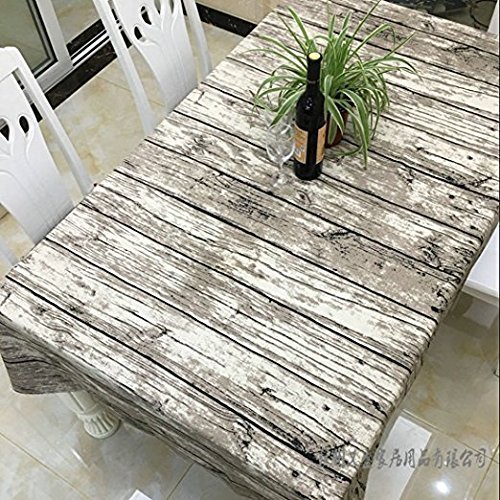 Jinsen Vintage Wood Grain Tablecloth,Linen Embroidered Rectangle Washable Dinner Picnic Table Cloth,Assorted Size 90X90 Cm (36X36 Inch) #TOP1