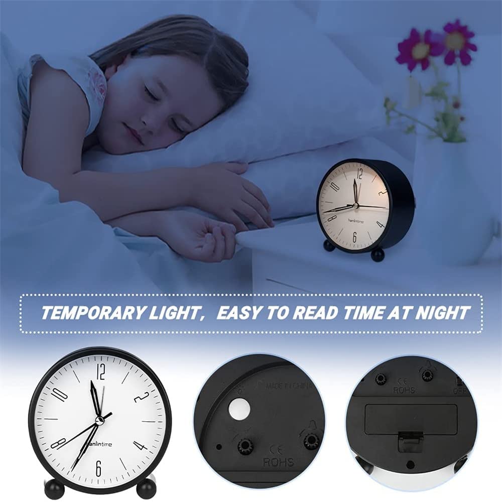 despertador, Mini reloj de cuarzo for estudiantes, a pilas, sin tictac