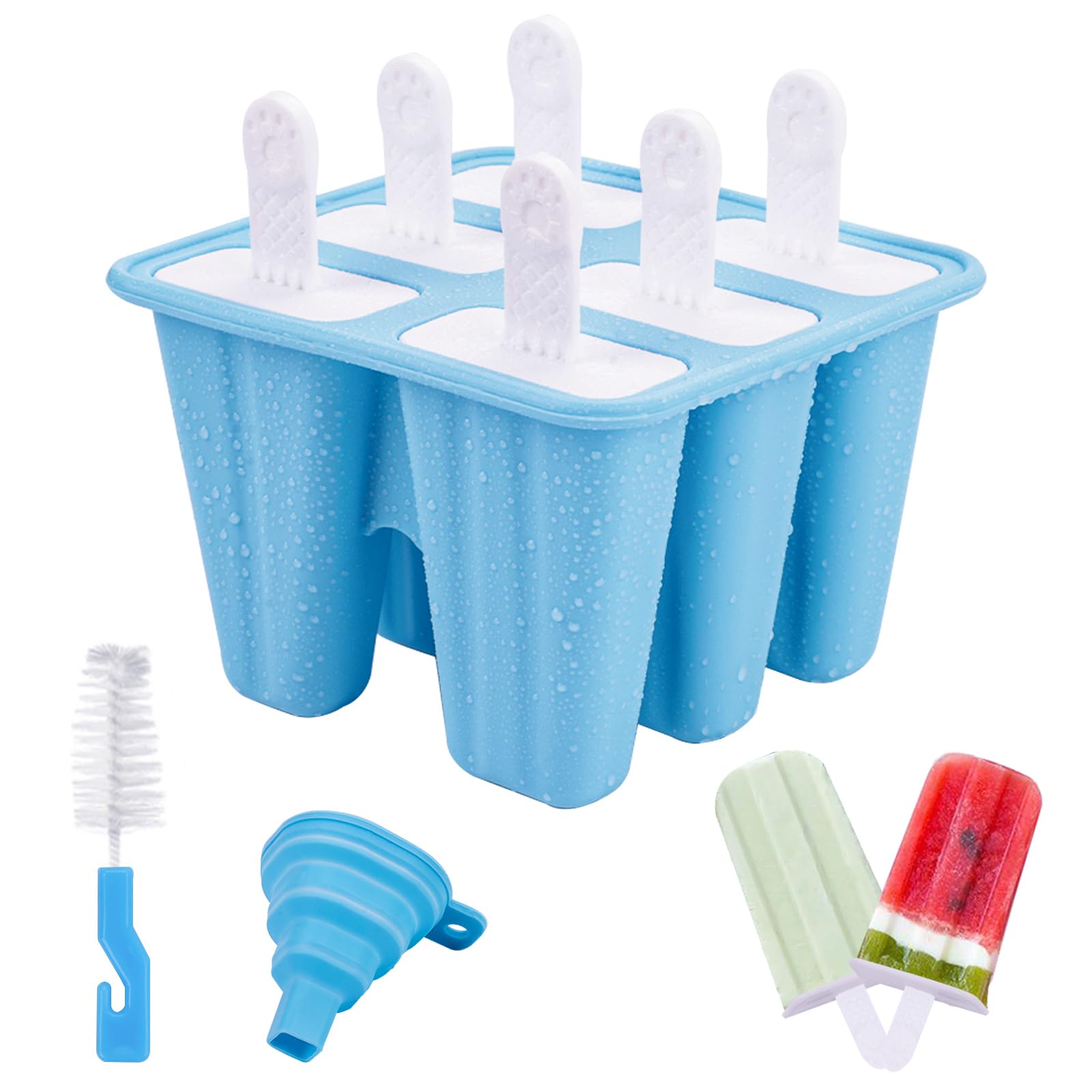 Bticx Stampi Per Ghiaccioli, Riutilizzabili, A 12 Cavità, Gelato In Silicone Con Coperchi E 50 Bastoncini Di Legno, Articoli Da Per Ghiaccioli Fai Da Te