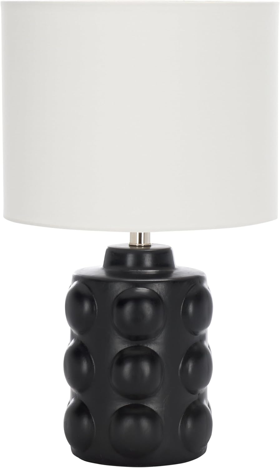 SAFAVIEH Lighting Collection - Shylo Black Ceramic Table Lamp, 22" Modern Accent Light with Fabric Shade, E26 Bulb Compatible (TBL2024A)