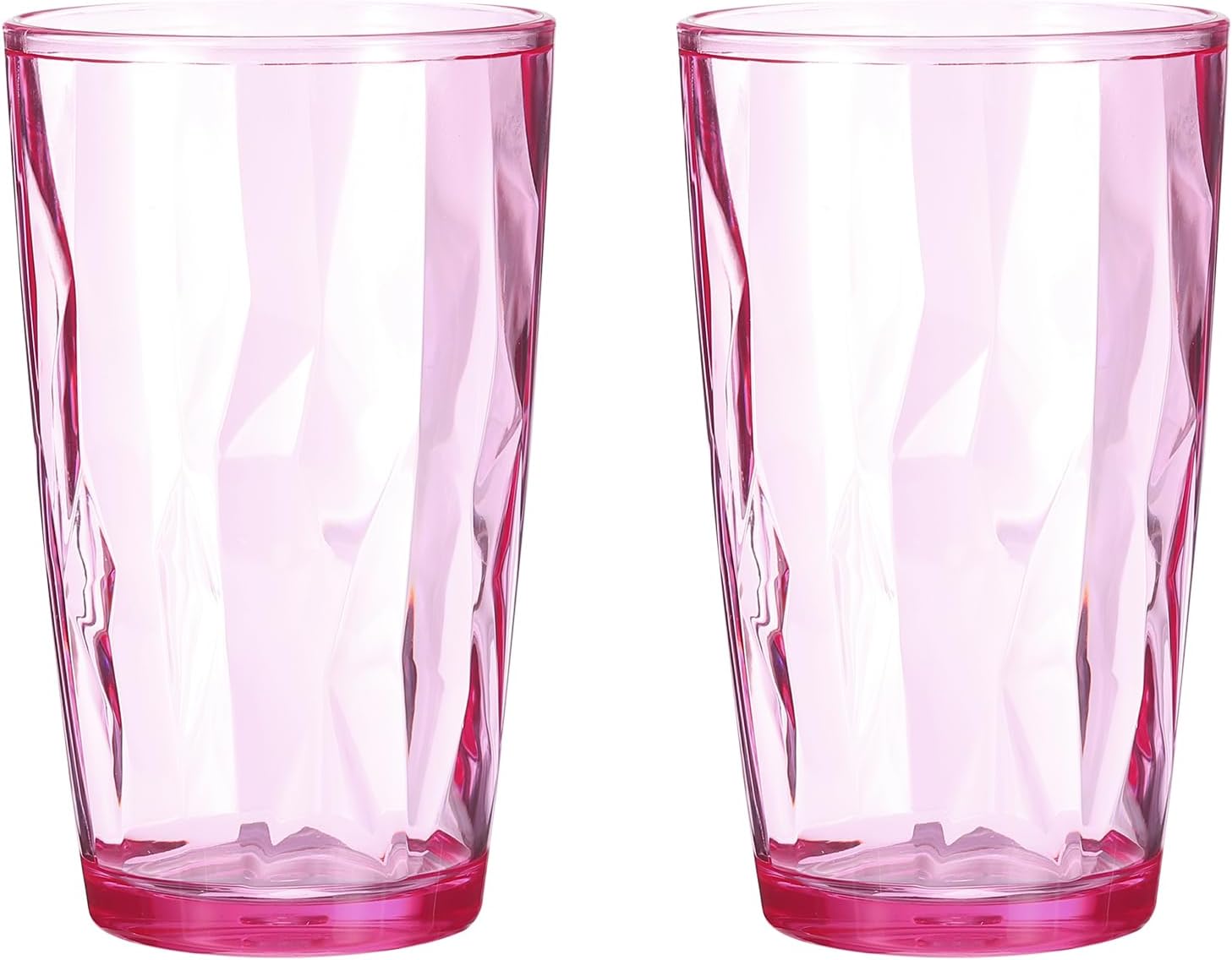 uxcell 17oz Acrylic Drinking Glasses, 2Pcs Plastic Reusable Tumblers Drinkware Unbreakable Water Glasses Cups Stackable & Dishwasher Safe for Home Outdoors Restaurant, Orange