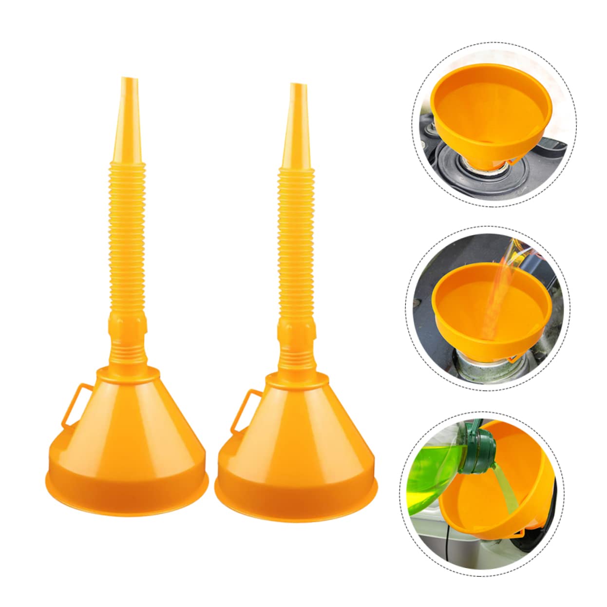 Gatuida 4pezzi Imbuto Carburante Professionale Imbuto Per Motore Design Antileakage Compatibile Con Auto e Riempimento Veloce e Pratico Colore Arancione