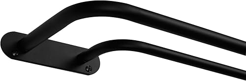 EXCLUSIVE HOME Fetter Barra de Cortina Doble Envolvente, Negro Mate, 52"-72"
