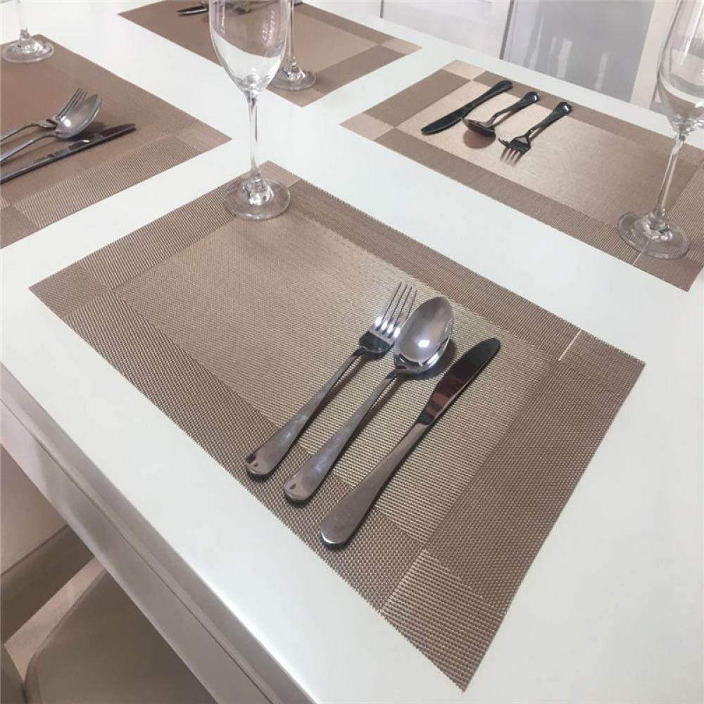 okrągła podkładka, Prosta podkładka prostokątna Podkładka z tworzywa sztucznego Modna w stylu zachodnim izolowana na stół - cyjan(Champagne (5 Pieces))