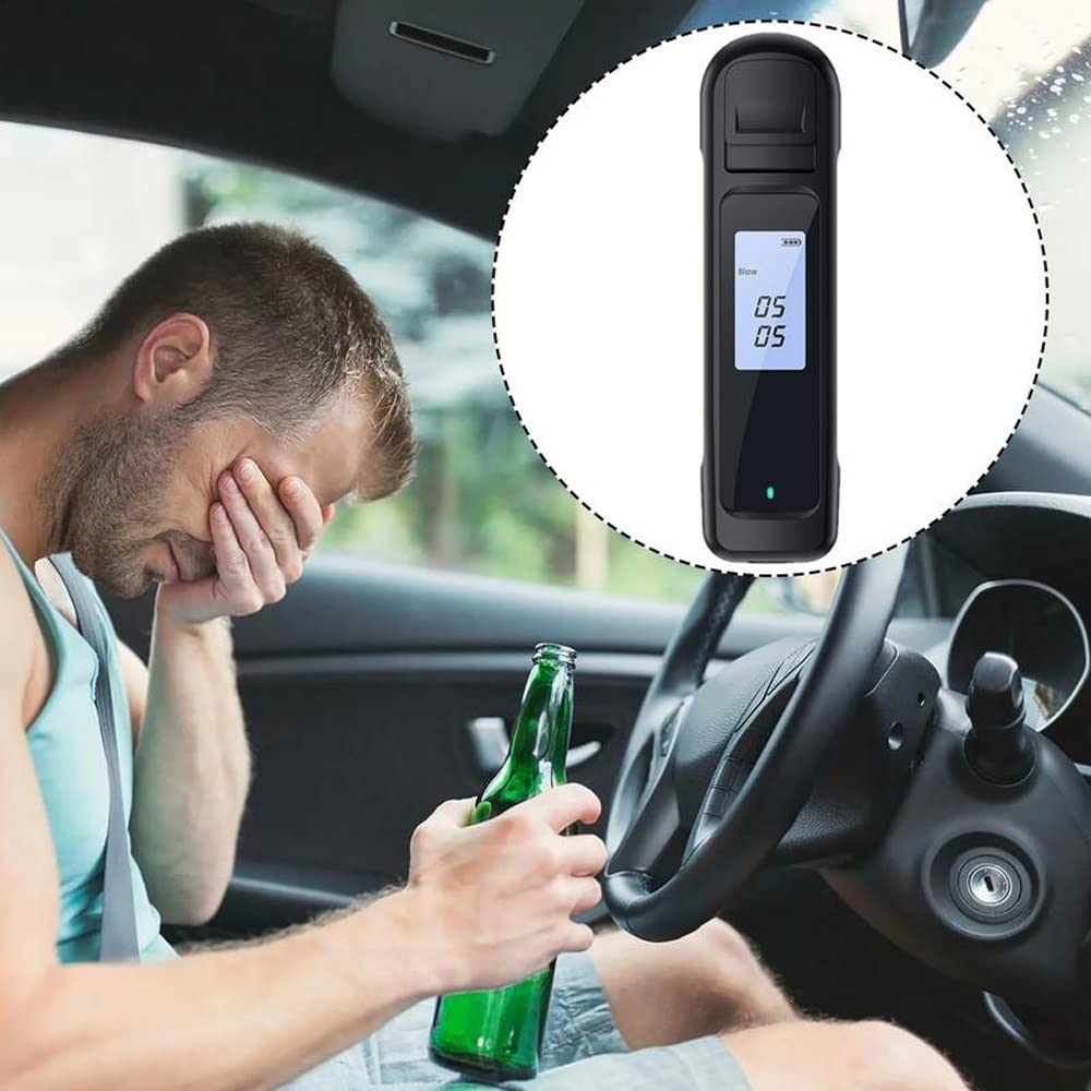 Alkomat, precyzyjny alkomat ładowany przez USB, przenośny cyfrowy alkomat (Grey : White)