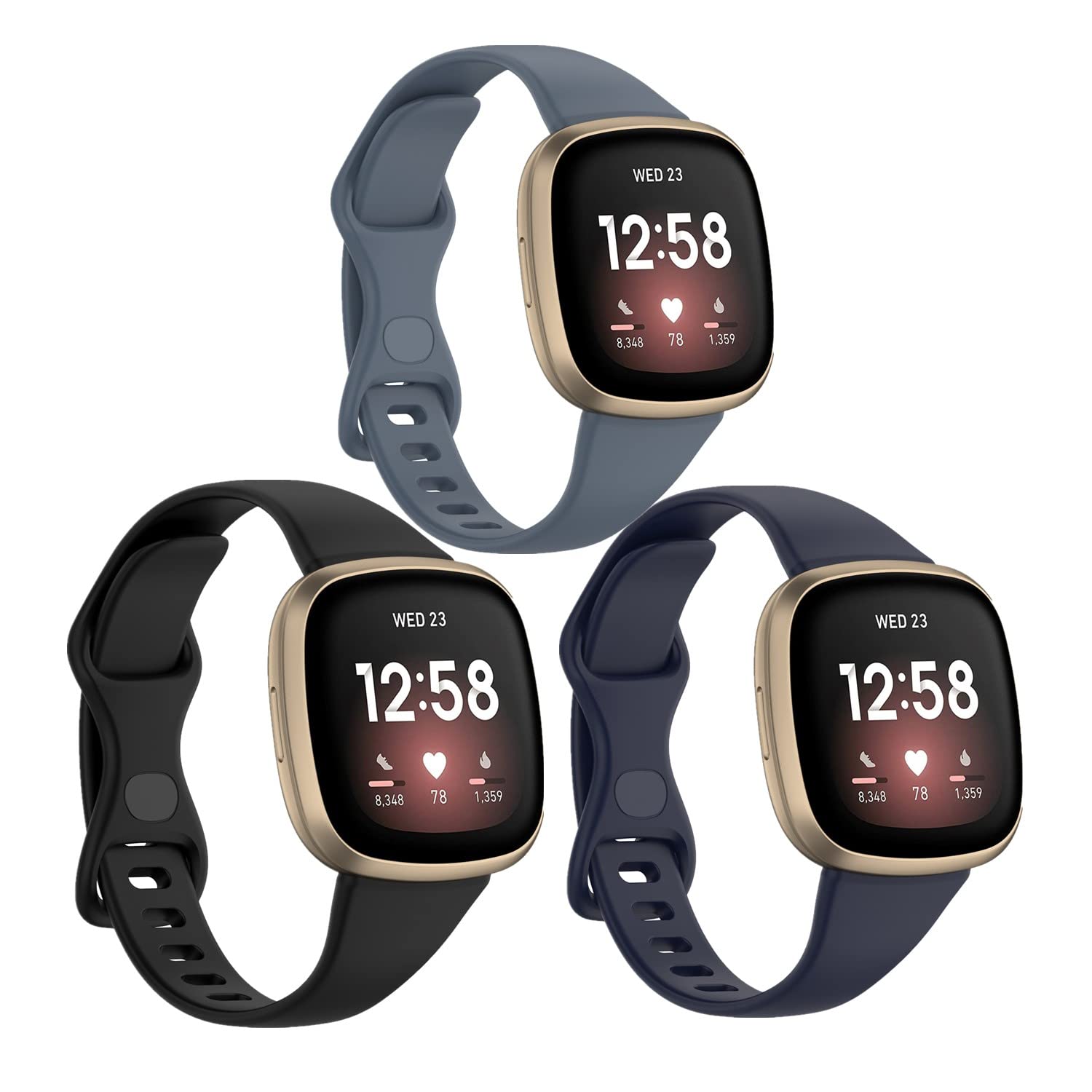 Huwokxix Watch Strap compatible with Fitbit Versa 4,Adjustable Silicone Sports Wristband Replacement Band for Fitbit Versa 4 Smart Watch