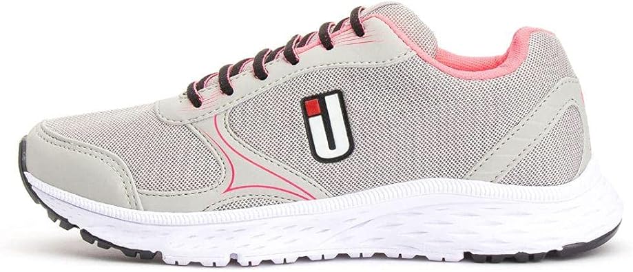 Tênis Feminino Ousy Shoes Esporte Casual Solado Reto Cinza Rosa |  Amazon.com.br