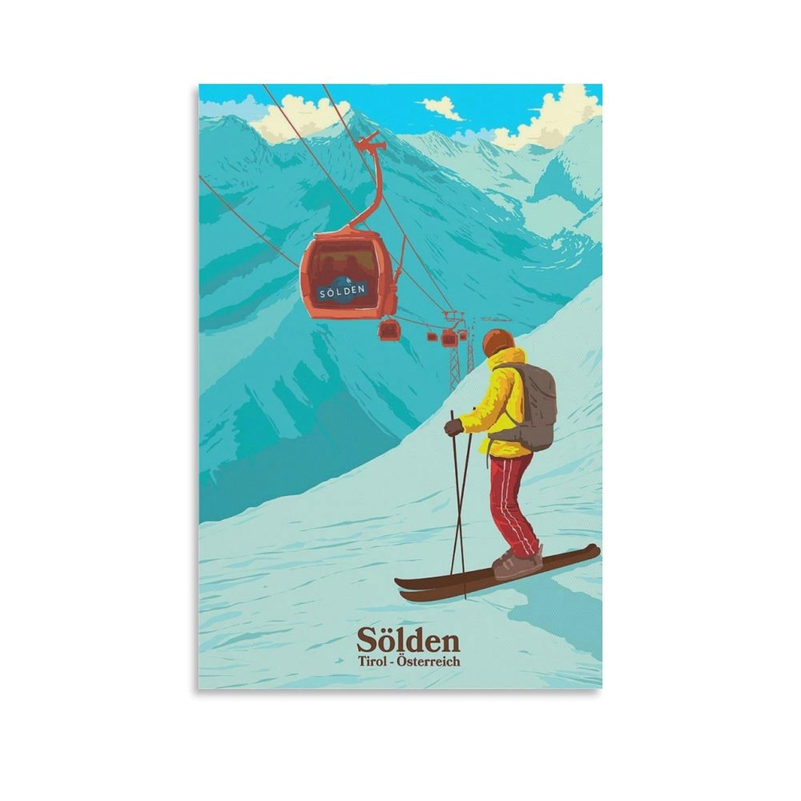 WLQZFRWV Solden Ski Resort Poster Canvas Poster Wall Art Decor Print Picture Paintings for Living Room Bedroom Decoration 12x18inch(30x45cm)