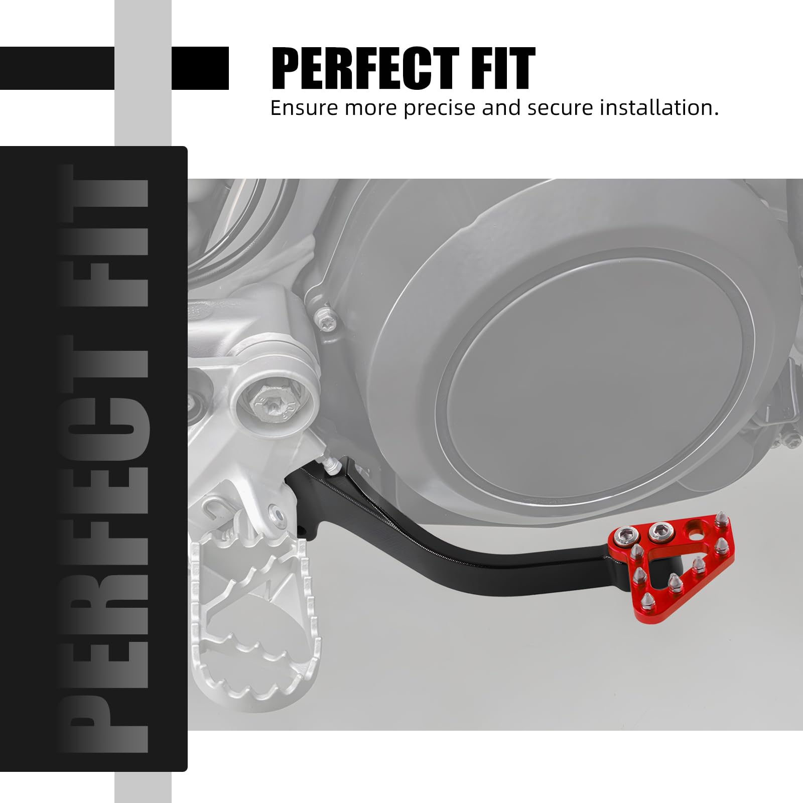 NICECNC Pedale freno nero e rosso poggiapiedi freno compatibile con GasGas 700 SM/ES 2022-2024, compatibile con Husqvarna 701 Enduro/701 Supermoto 2020-2024, 690 Enduro R/690 SMC R Accessori