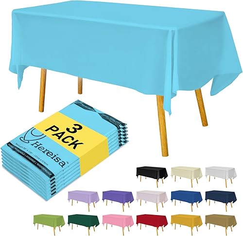Miniatura 10 de Mantel desechable de alta calidad, paquete de 12, manteles de 54 x 108 pulgadas para fiestas, manteles decorativos para mesas rectangulares, mantel