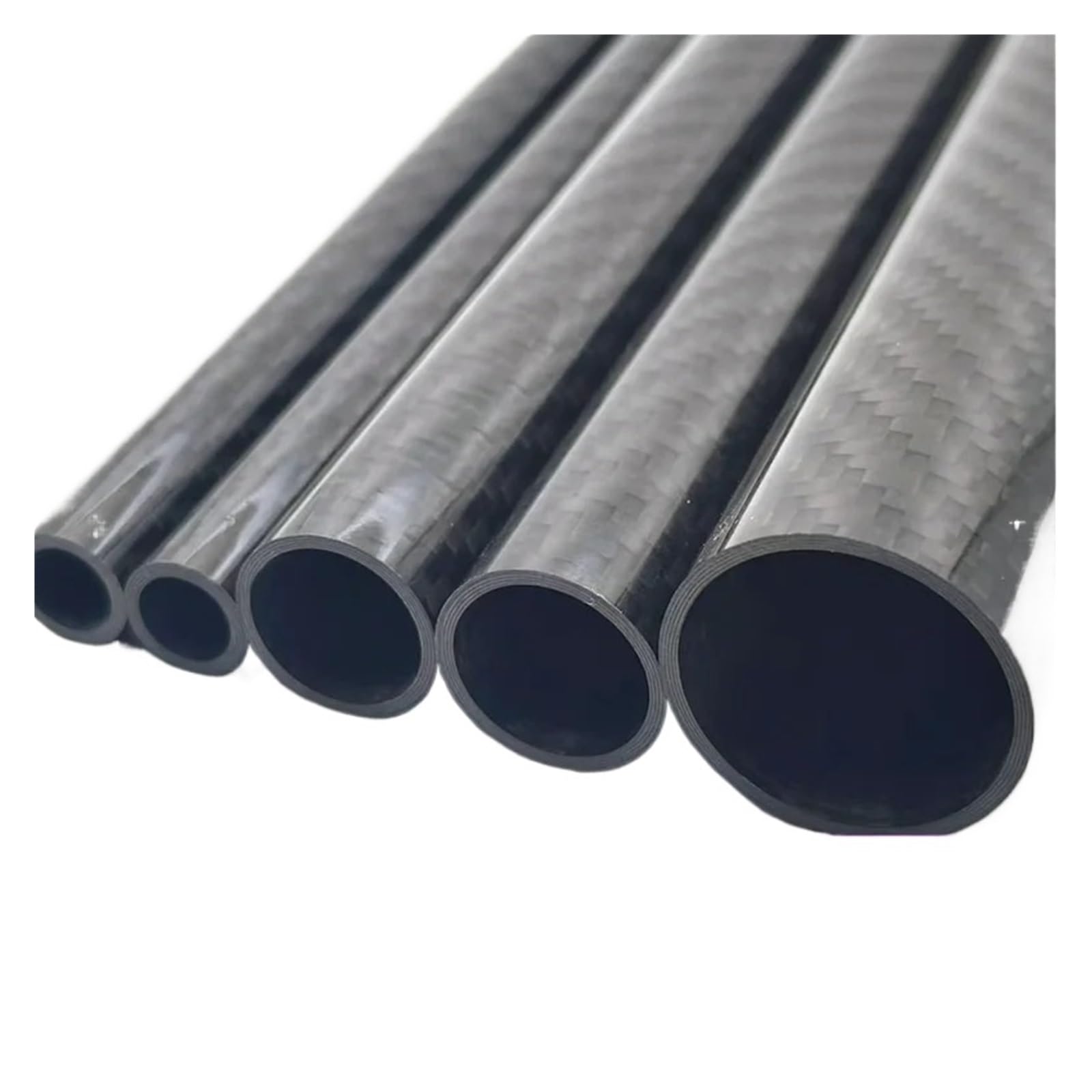 Tubo de fibra de carbono | Tubo de Fibra de Carbono 3K 2uds Liso Brillante(27x23x500mm 2pcs)