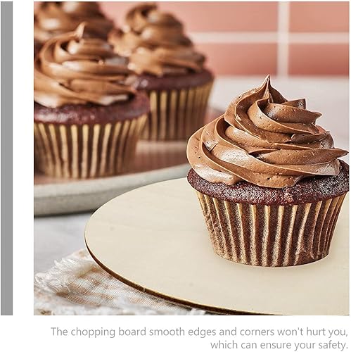 Miniatura 6 de 4 tablas de cortar de madera para manualidades, mini tabla de cortar de madera sin terminar, paleta en blanco con asa redonda para servir, tabla de