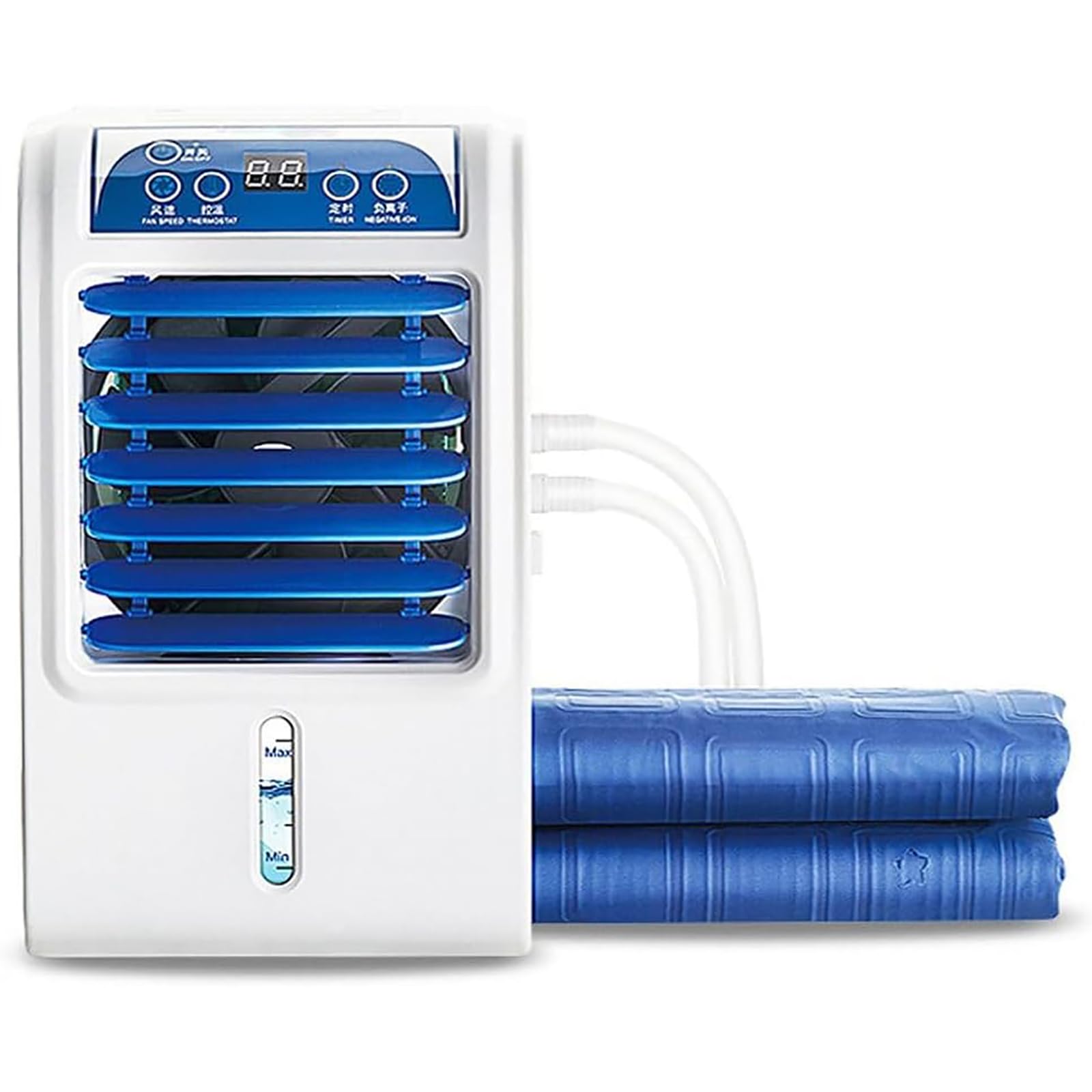 Adtzpc Bed Chiller Unit, Electric Water-cooled Mattress Pad With 1.7l Tank, Cool Down 3-8℃, 4 Fan Speeds And 1-12h Time Adjustable, Quiet & Low Energy For Home, Dorm Room, Apartment 1.6 * 0.7M