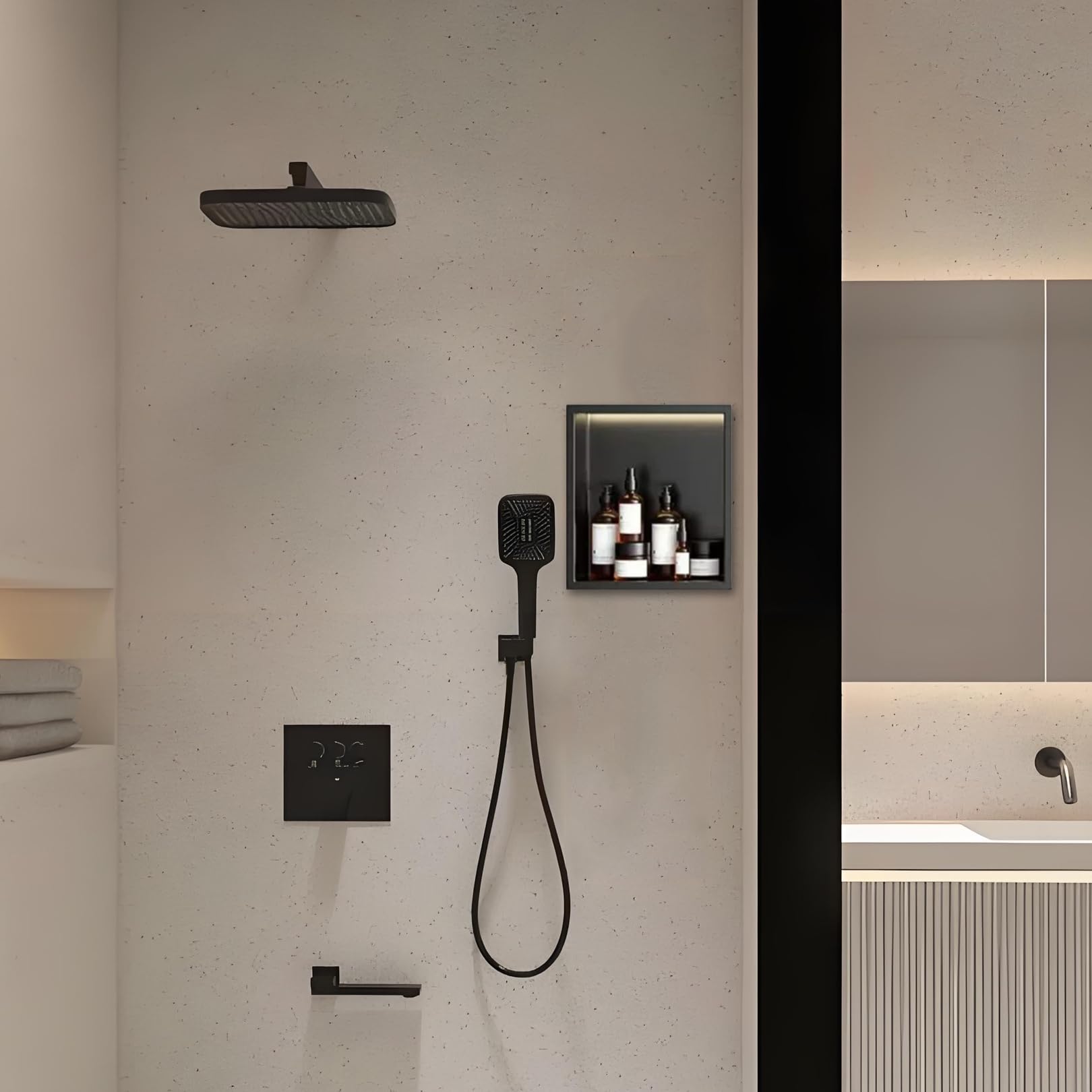 Niche de douche encastrée en acier étagère de rangement sans carrelage