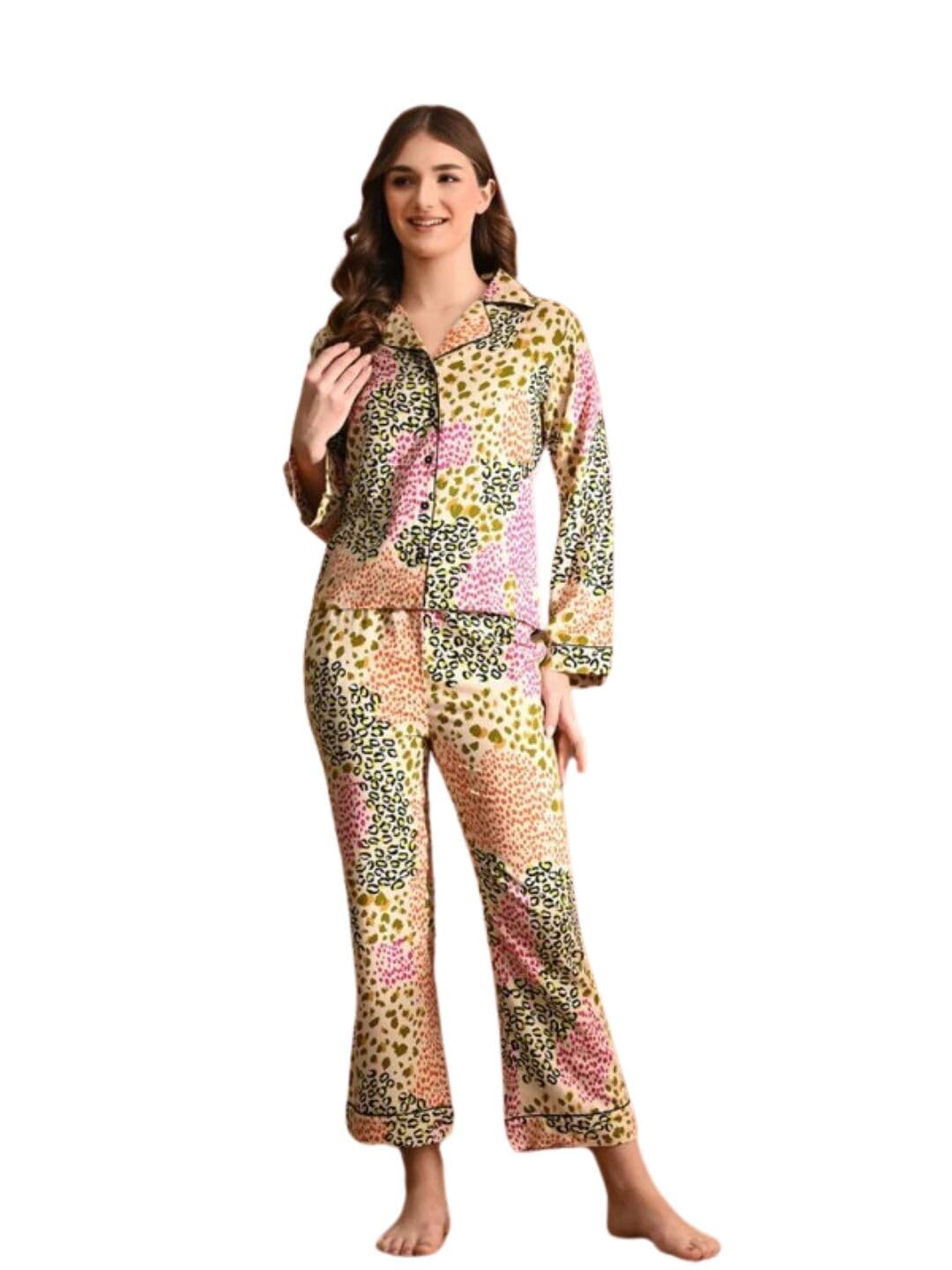 Women's Rayon Printed Night Suit Set | Soft & Stylish Full Sleeve Top with Pajama | Comfortable Loungewear & Sleepwear-image-8