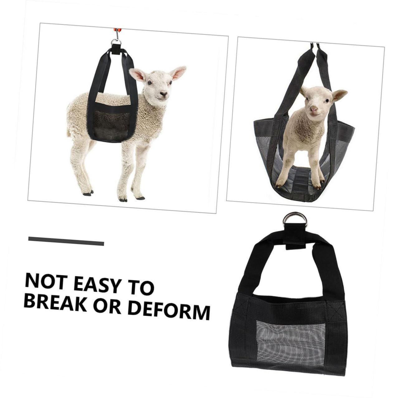 SHERCHPRY Imbracatura Pesatura Bestiame in Nylon Nero 2 Pezzi per Vitelli Ragazzo Ragazza e Piccoli Animali Facile da Usare Resistente e Non Si Deforma