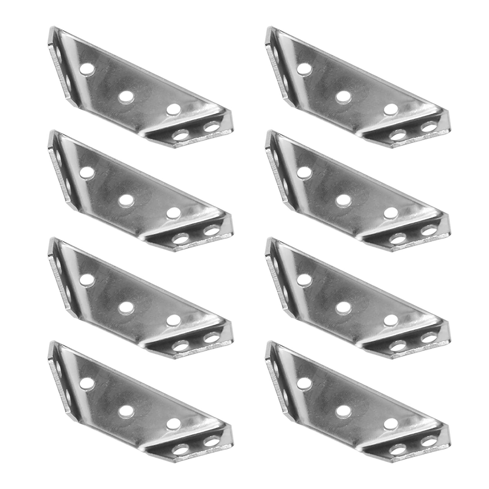 8X Furniture Hardware Protector Right Angle-Corner Bracket Cold-Rolled Steel for Wood Connection Furniture Protector Fasteners Stainless Steel Hardware Angle-Code Connectors