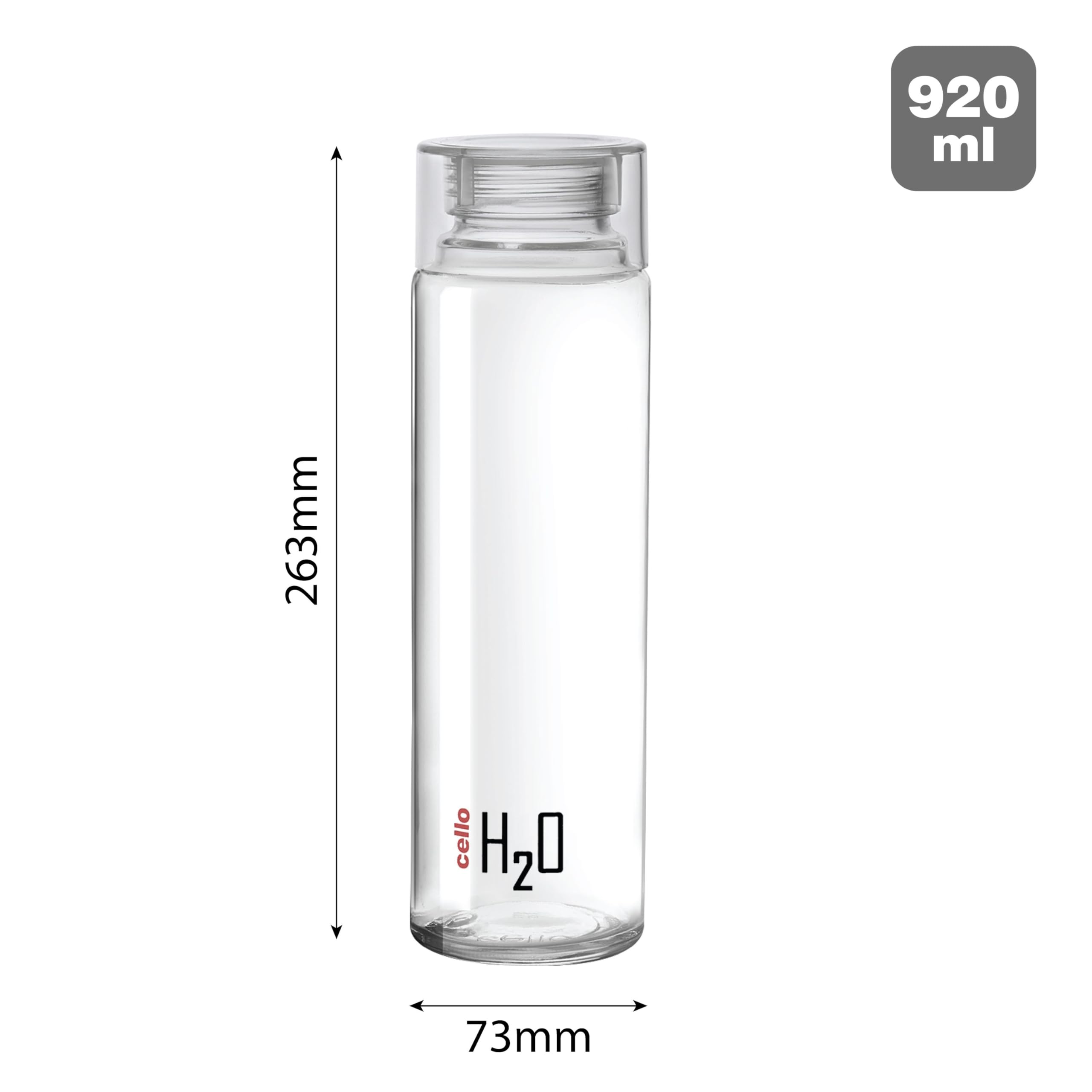 Cello H2O Glass Water Bottles - Set of 6 -10