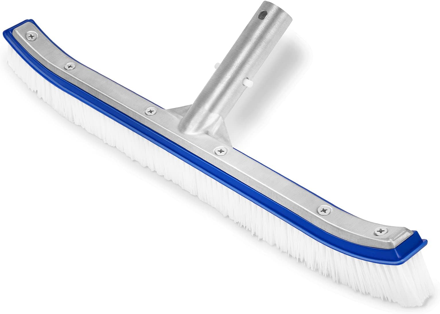 Swimming Pool Brush, 18" Pool Brush,Nylon Algae Pool Brush Designed for Cleans Walls, Tiles & Floors Effortlessly (Blue)